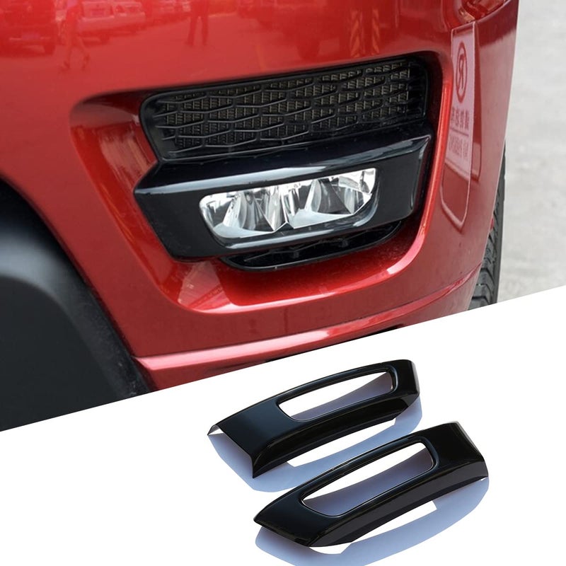 YUECHI For Range Rover Sport 2014-2017 Car ABS Front Fog Lamp Trim Accessories (Gloss Black) - Image 4